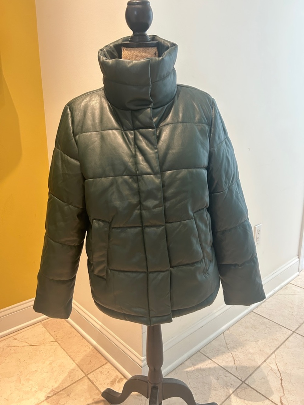 7 for All Mankind Faux Forest Green Coat Jacket